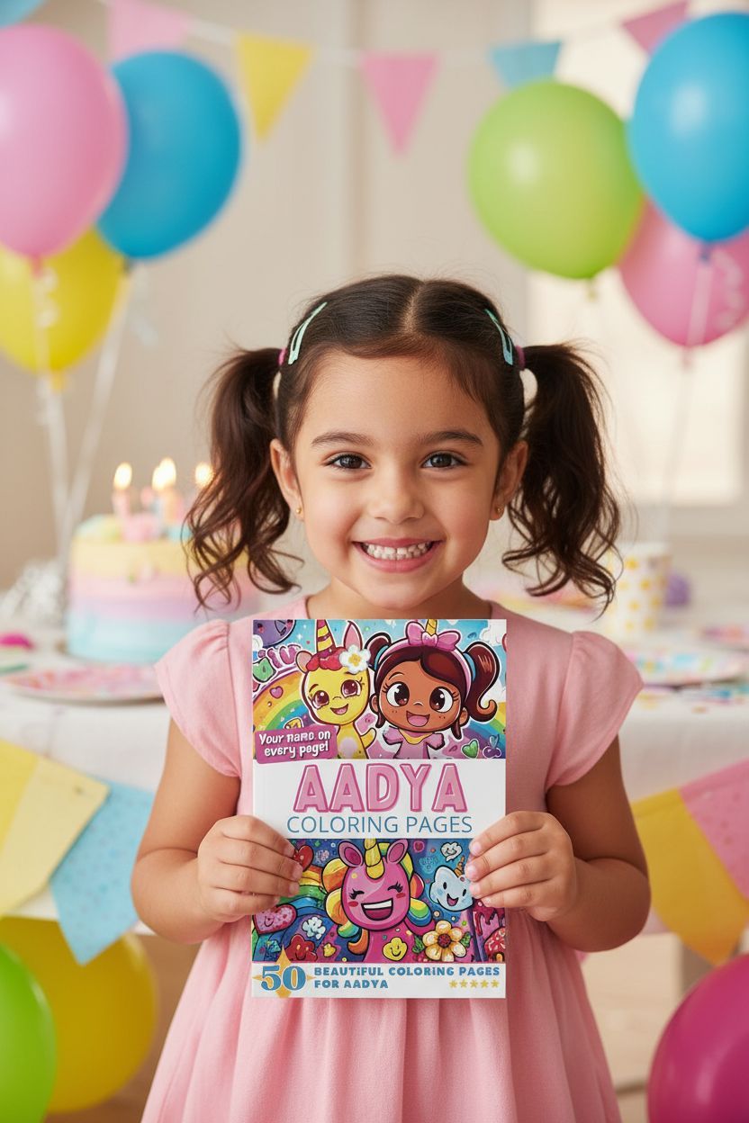 Aadya coloring book in use