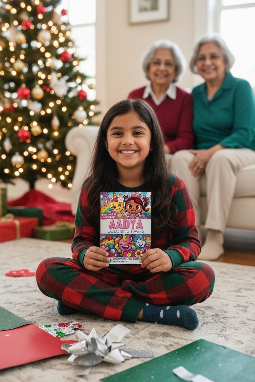 Aadya Christmas coloring pages gift