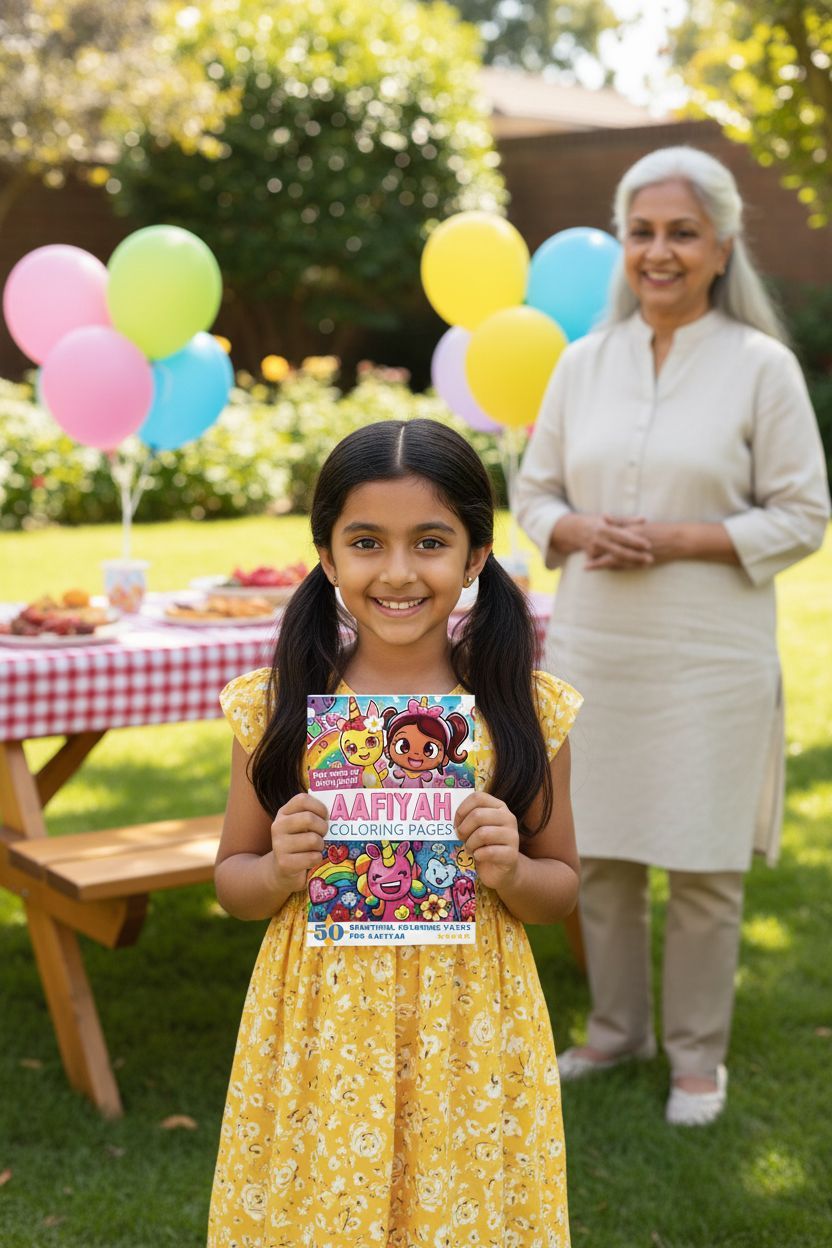 Aafiyah coloring book in use