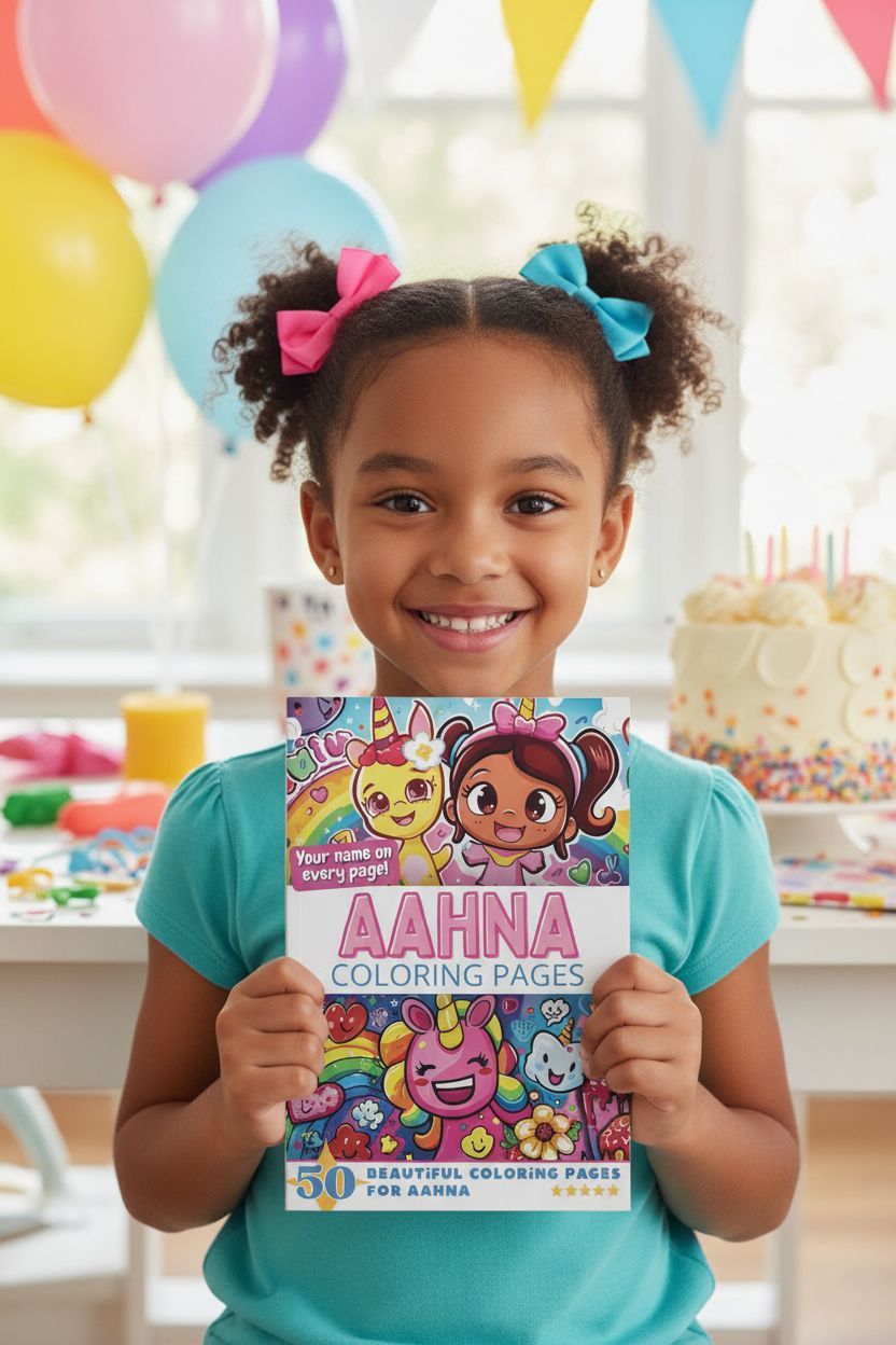 Aahna coloring book in use