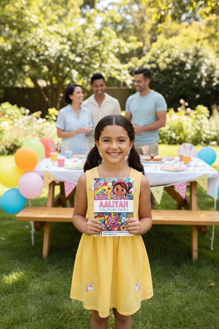 Aaliyah coloring book in use