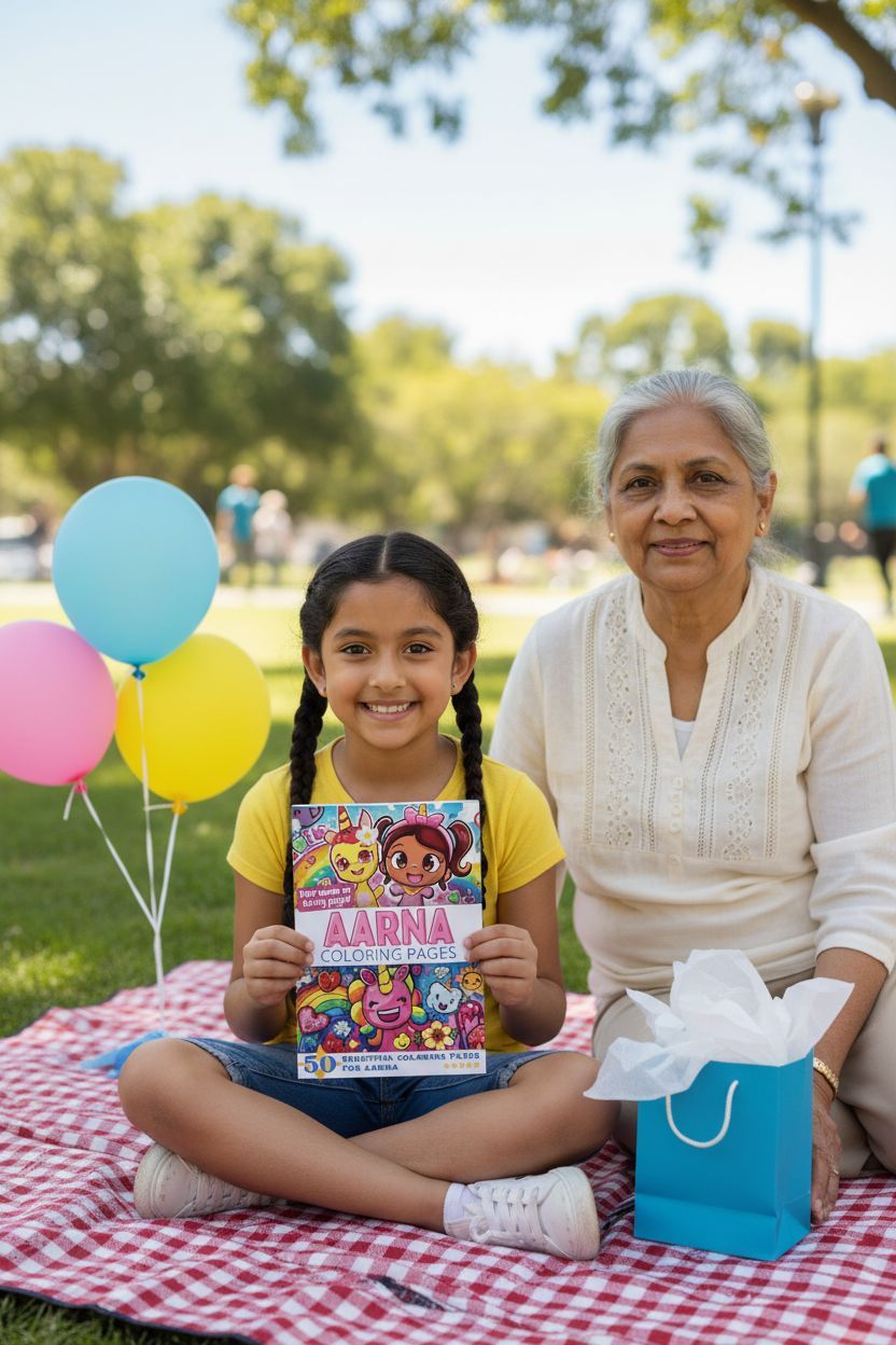 Aarna coloring book in use