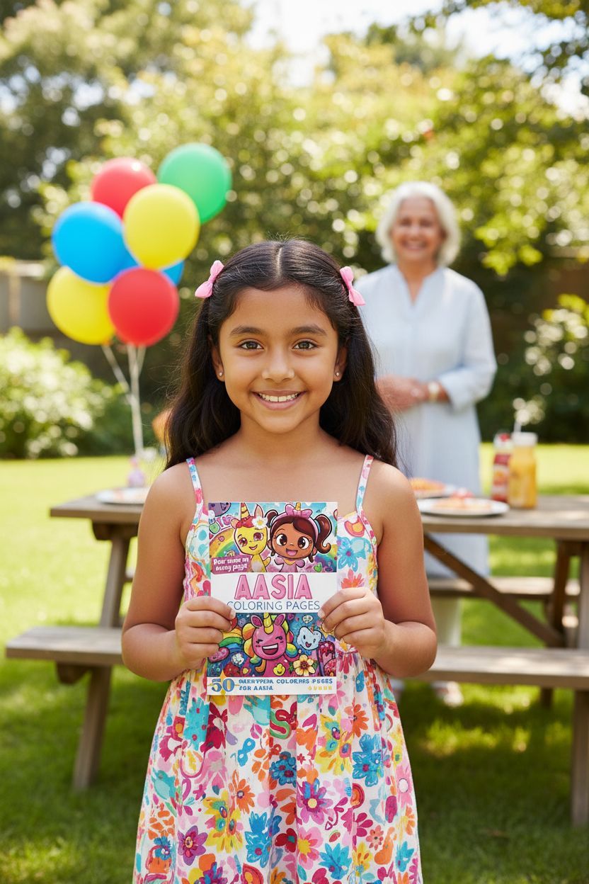 Aasia coloring book in use