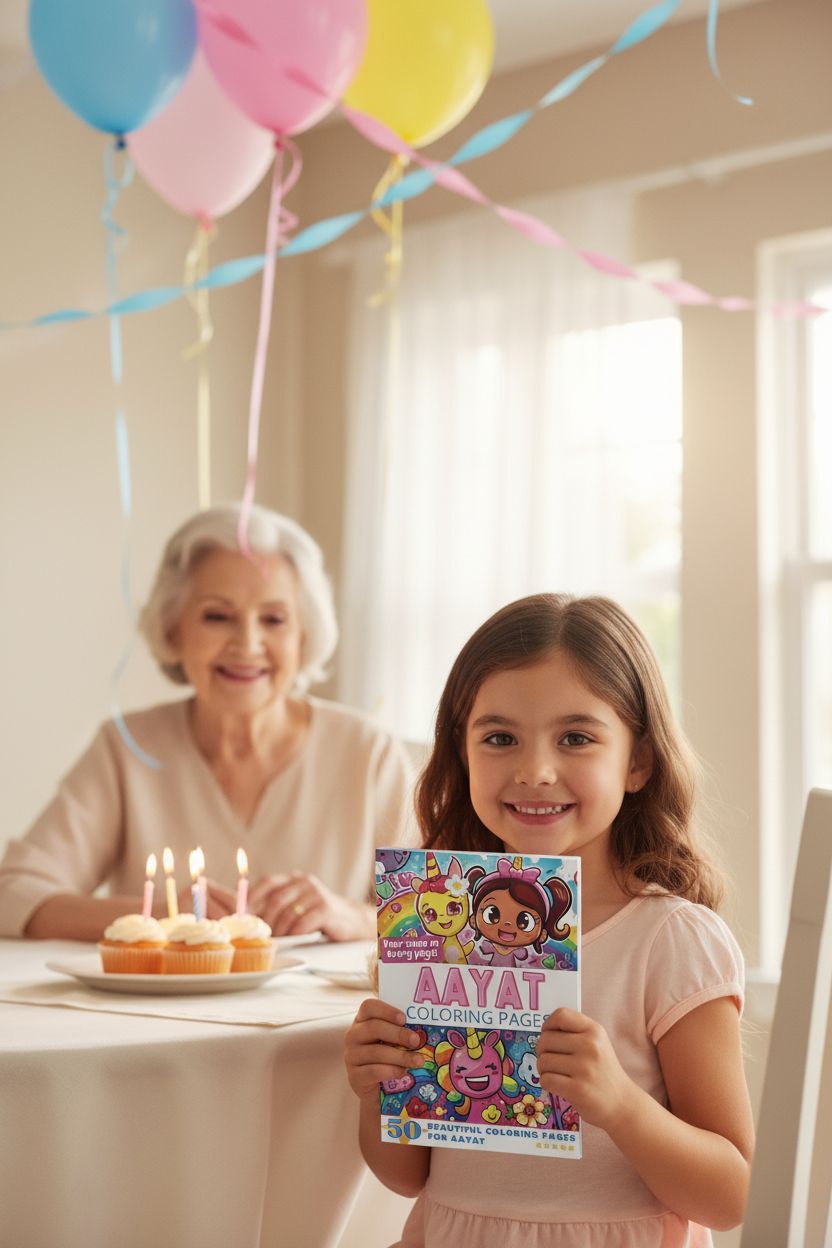 Aayat coloring book in use