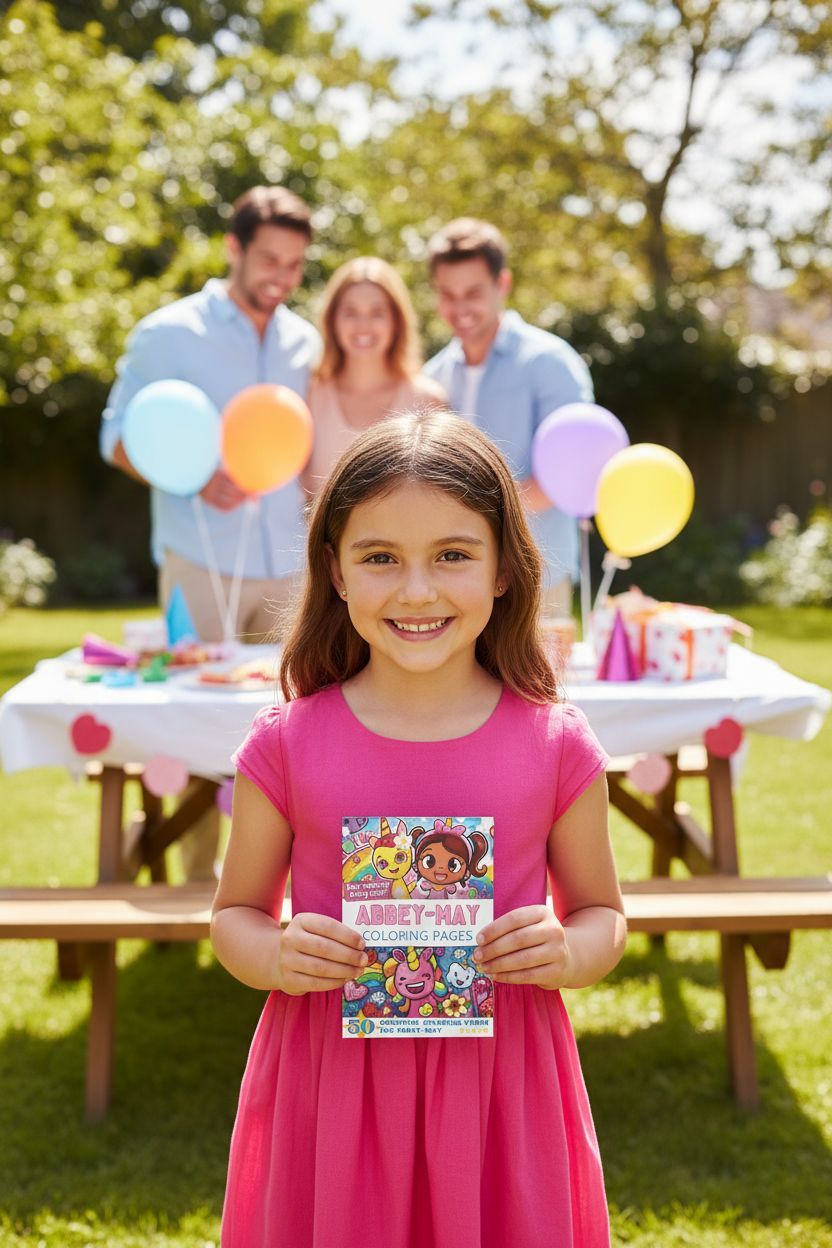 Abbey-May coloring book in use