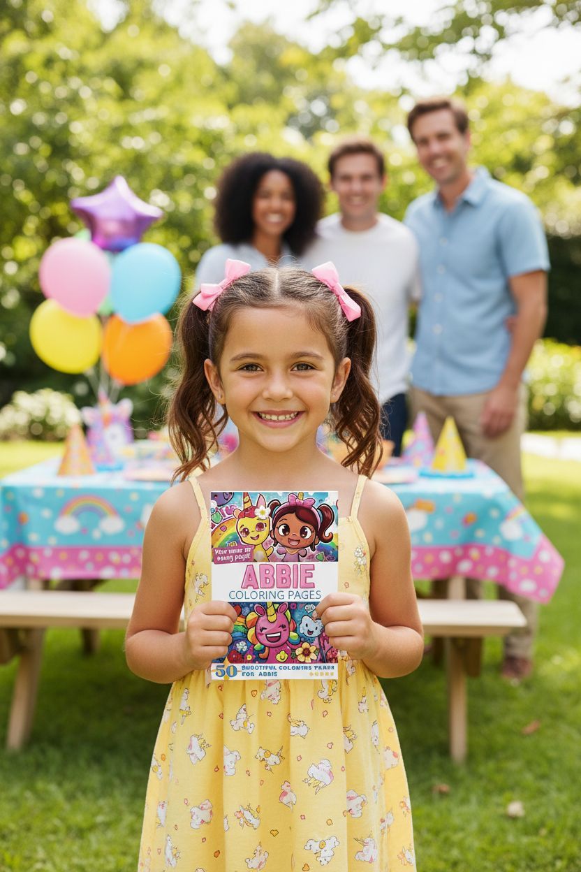 Abbie coloring book in use