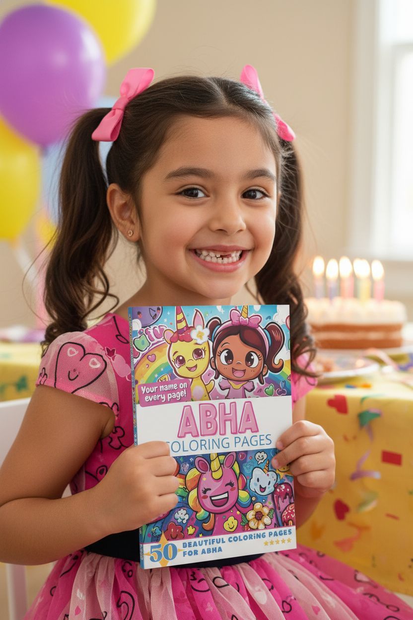 Abha coloring book in use