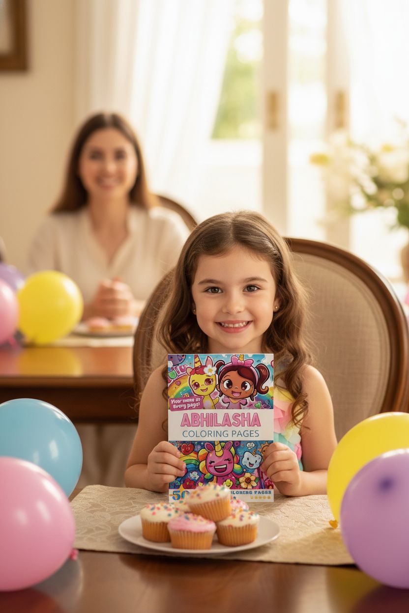 Abhilasha coloring book in use