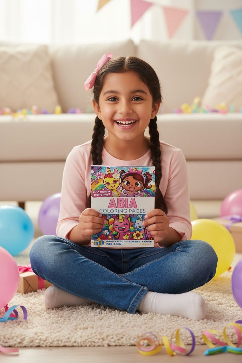 Abia coloring book in use