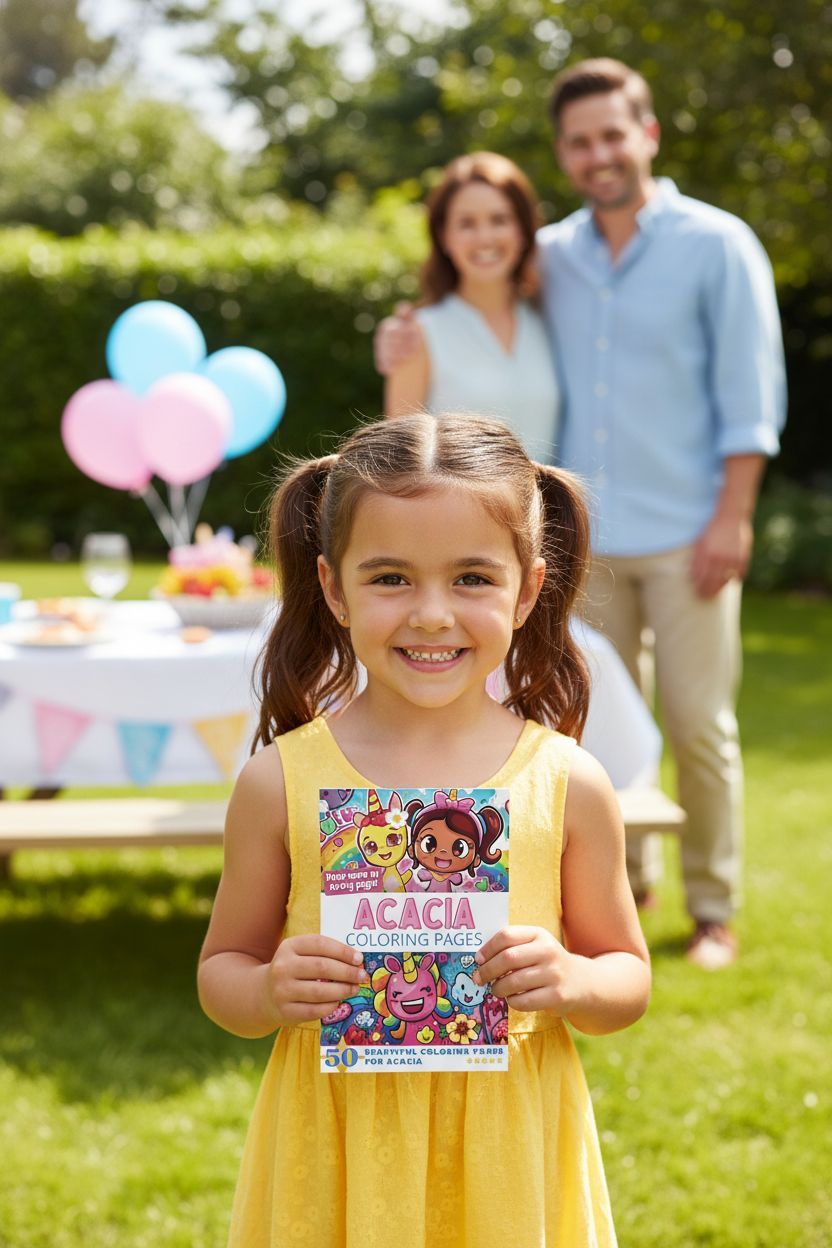 Acacia coloring book in use