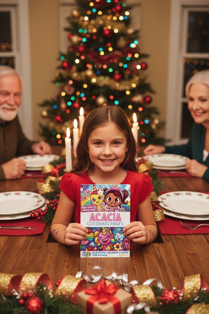 Acacia Christmas coloring pages gift