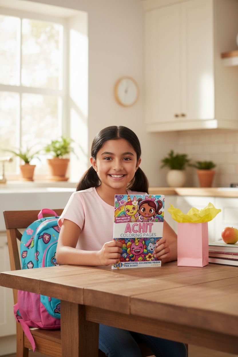 Achit coloring book in use