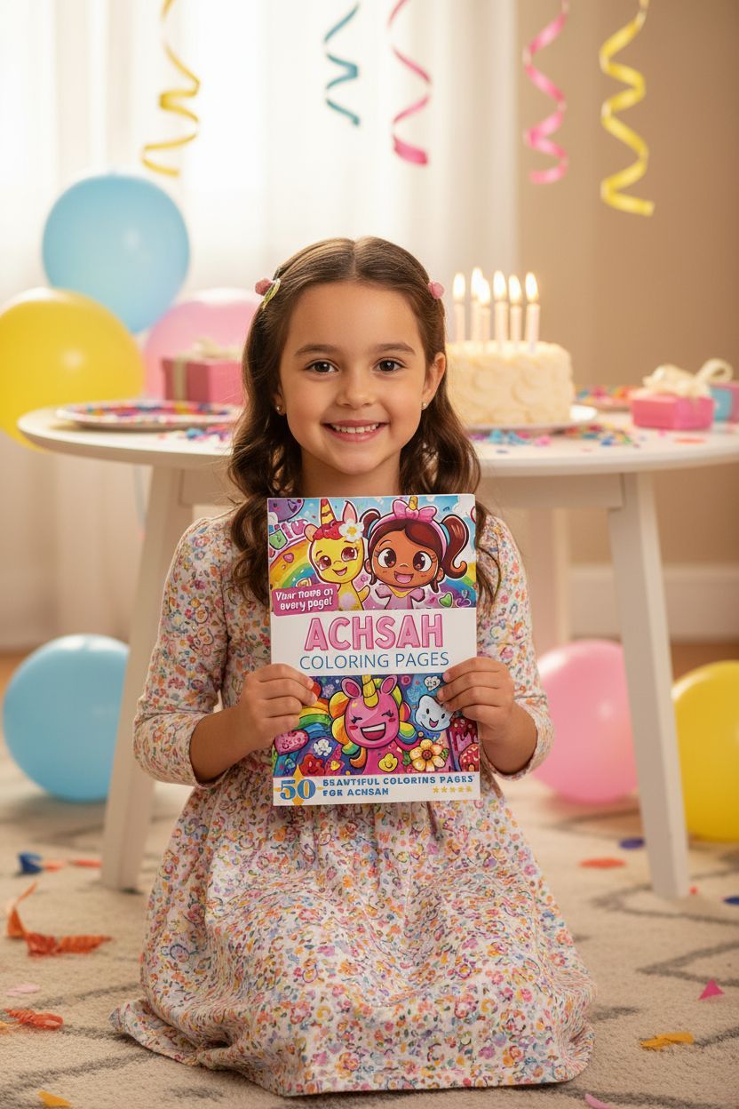 Achsah coloring book in use