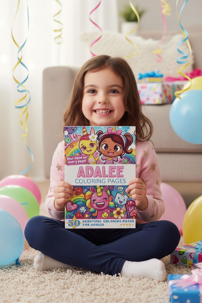 Adalee coloring book in use
