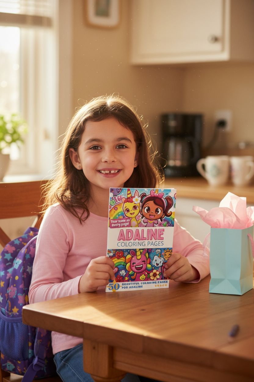 Adaline coloring book in use