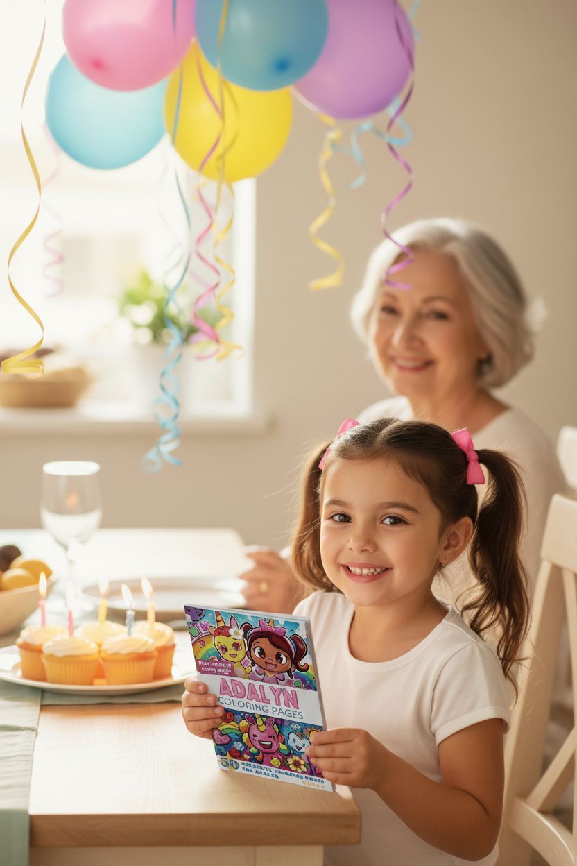 Adalyn coloring book in use