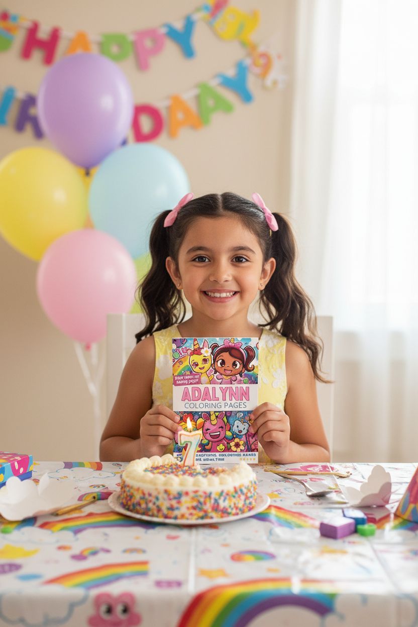 Adalynn coloring book in use