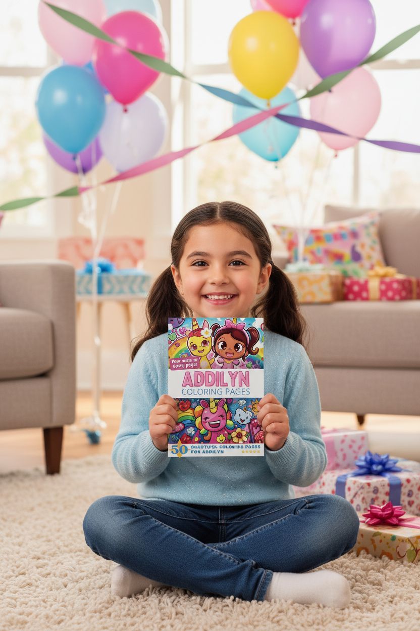 Addilyn coloring book in use