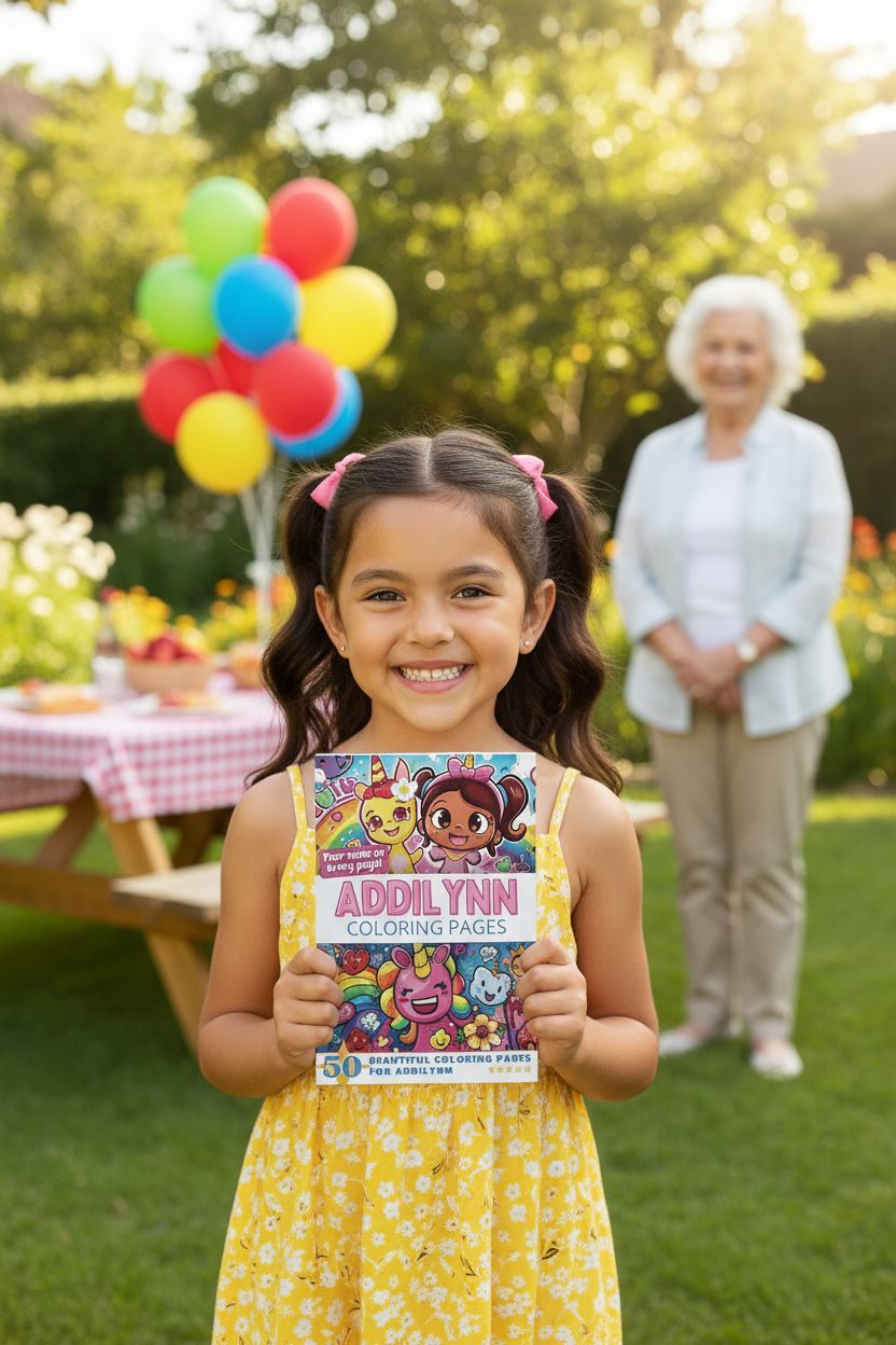 Addilynn coloring book in use