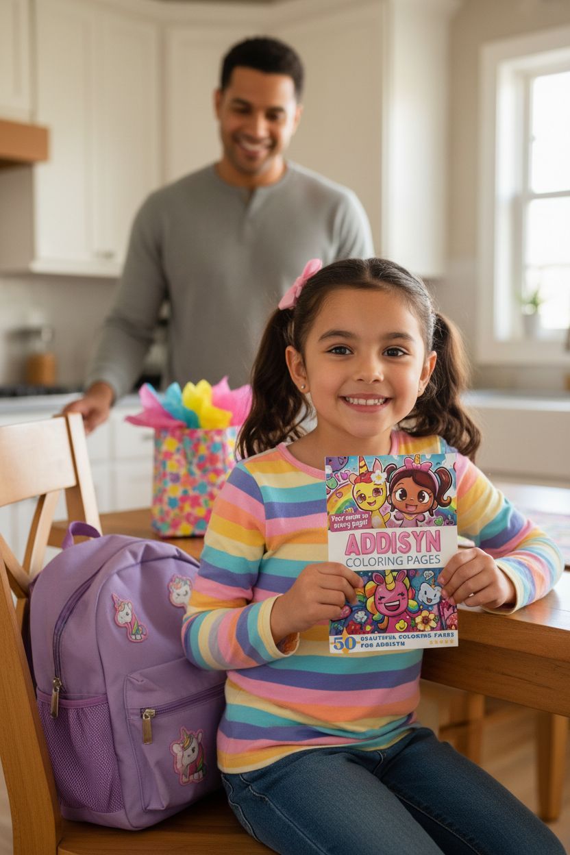 Addisyn coloring book in use