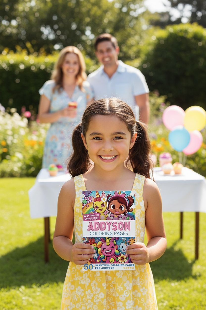 Addyson coloring book in use