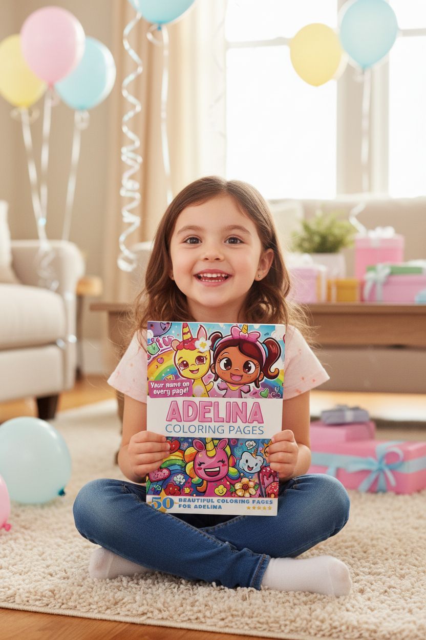 Adelina coloring book in use