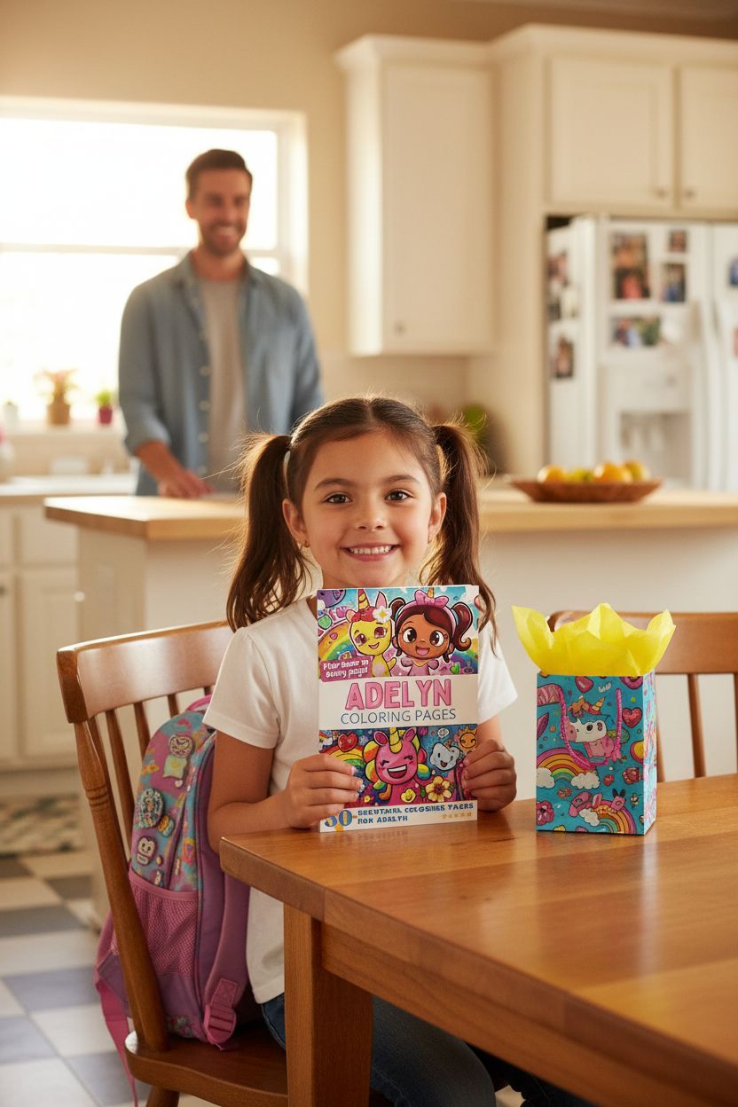 Adelyn coloring book in use