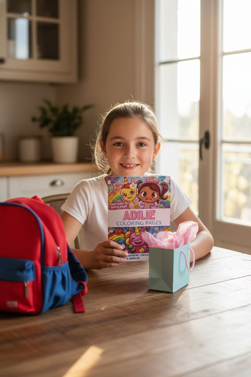 Adilie coloring book in use