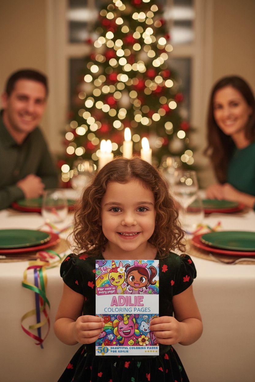 Adilie Christmas coloring pages gift