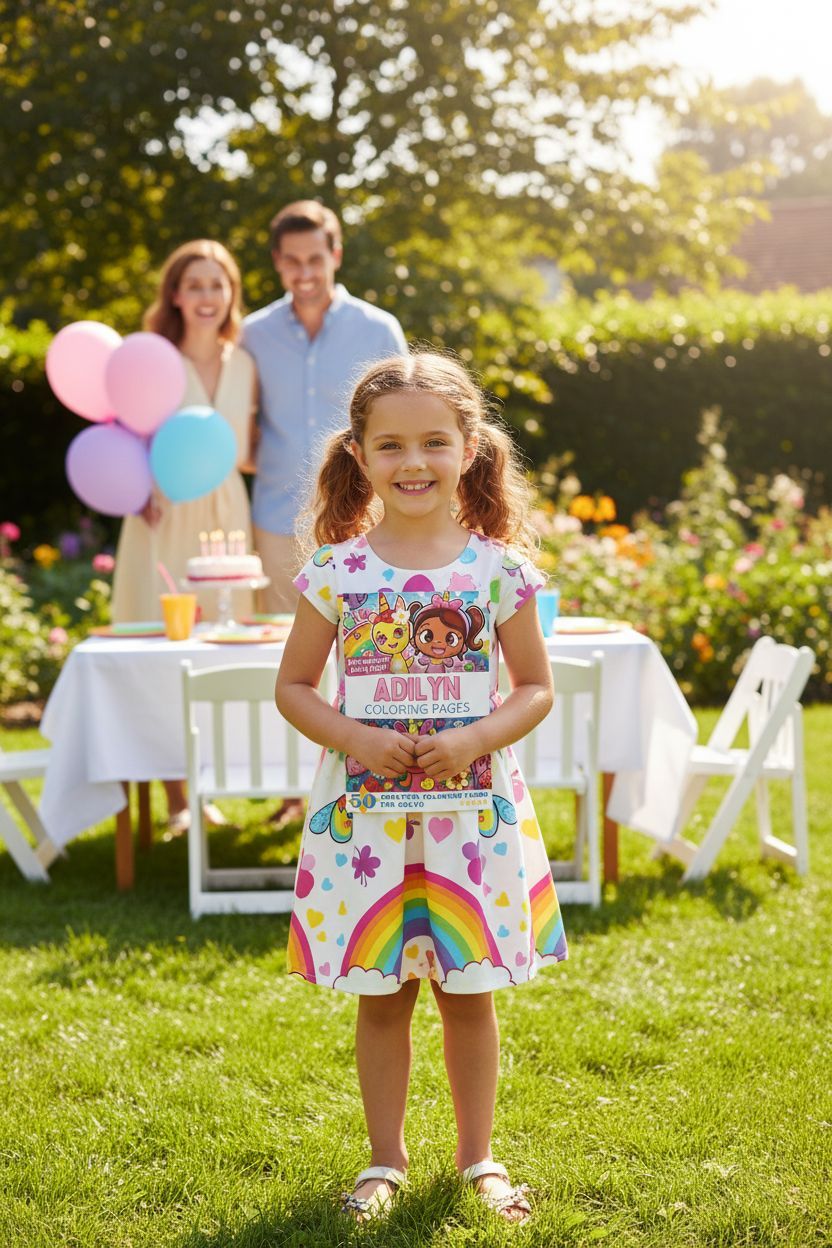 Adilyn coloring book in use