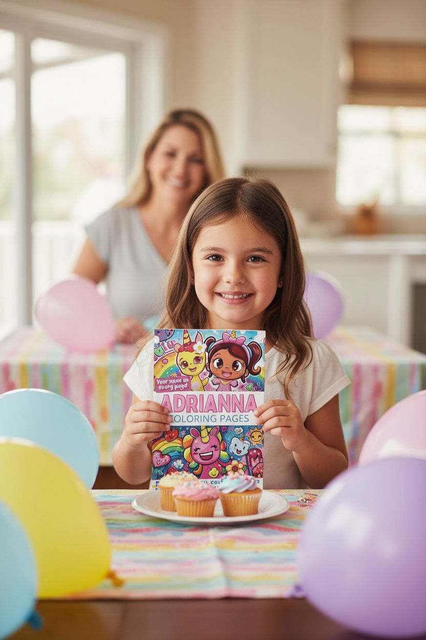 Adrianna coloring book in use