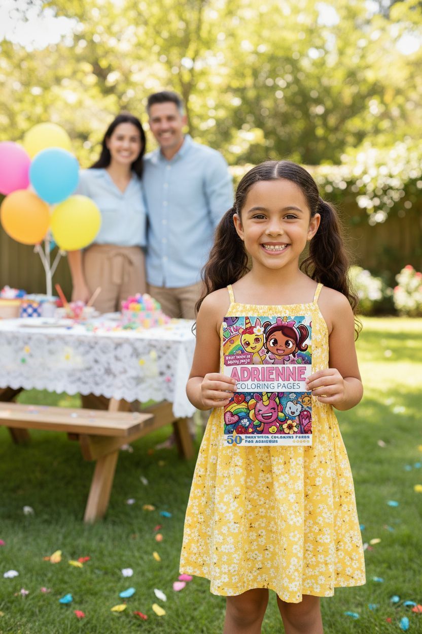 Adrienne coloring book in use