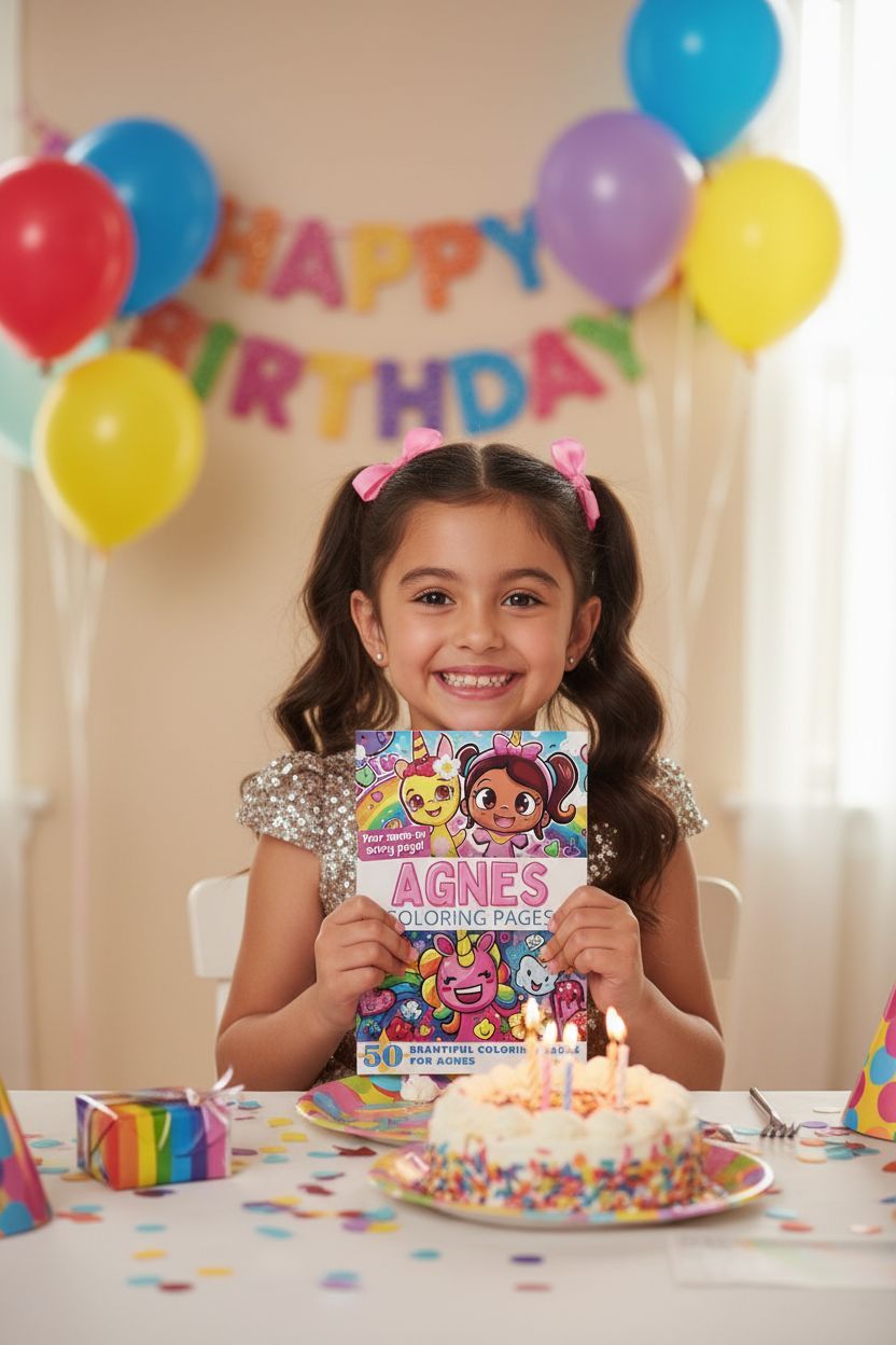 Agnes coloring book in use