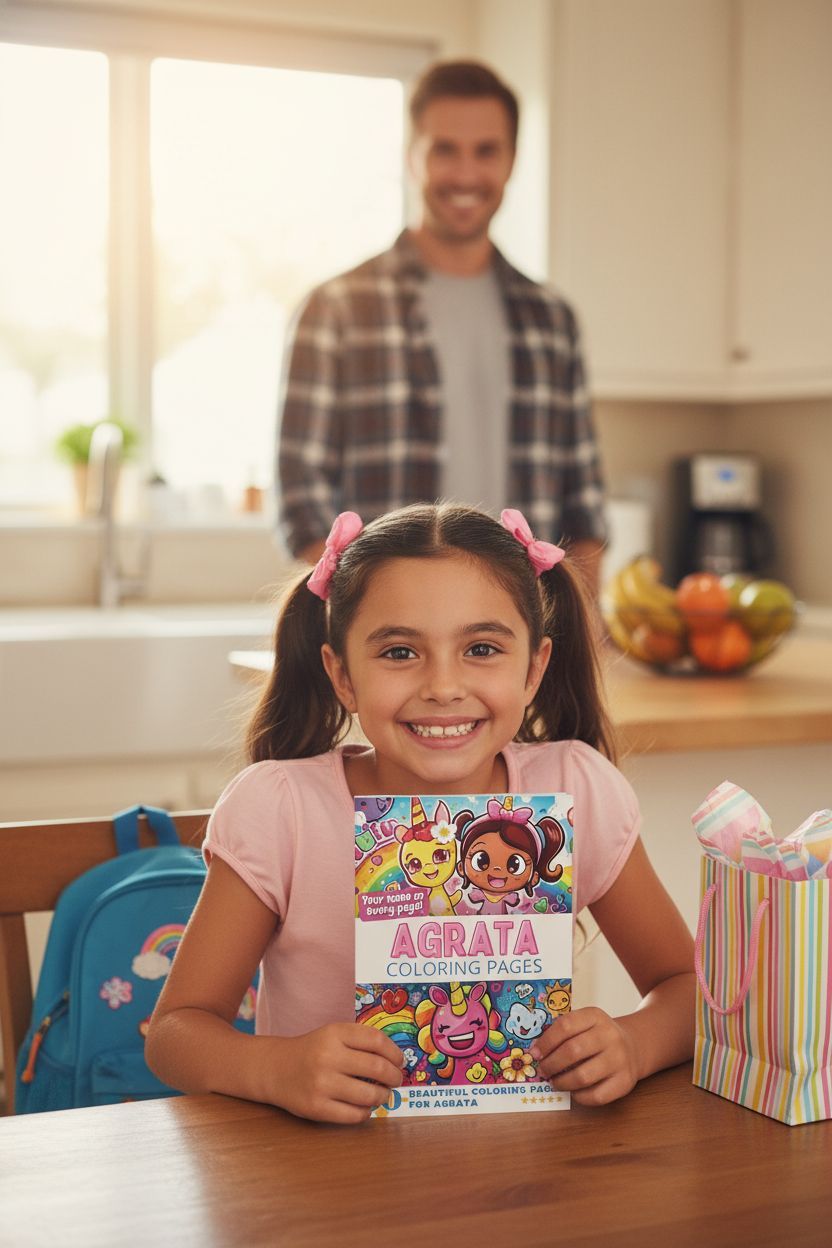 Agrata coloring book in use