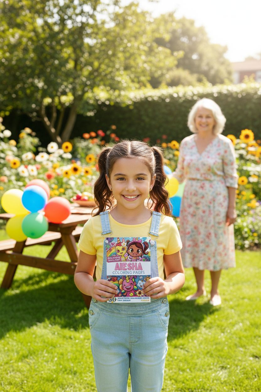 Aiesha coloring book in use