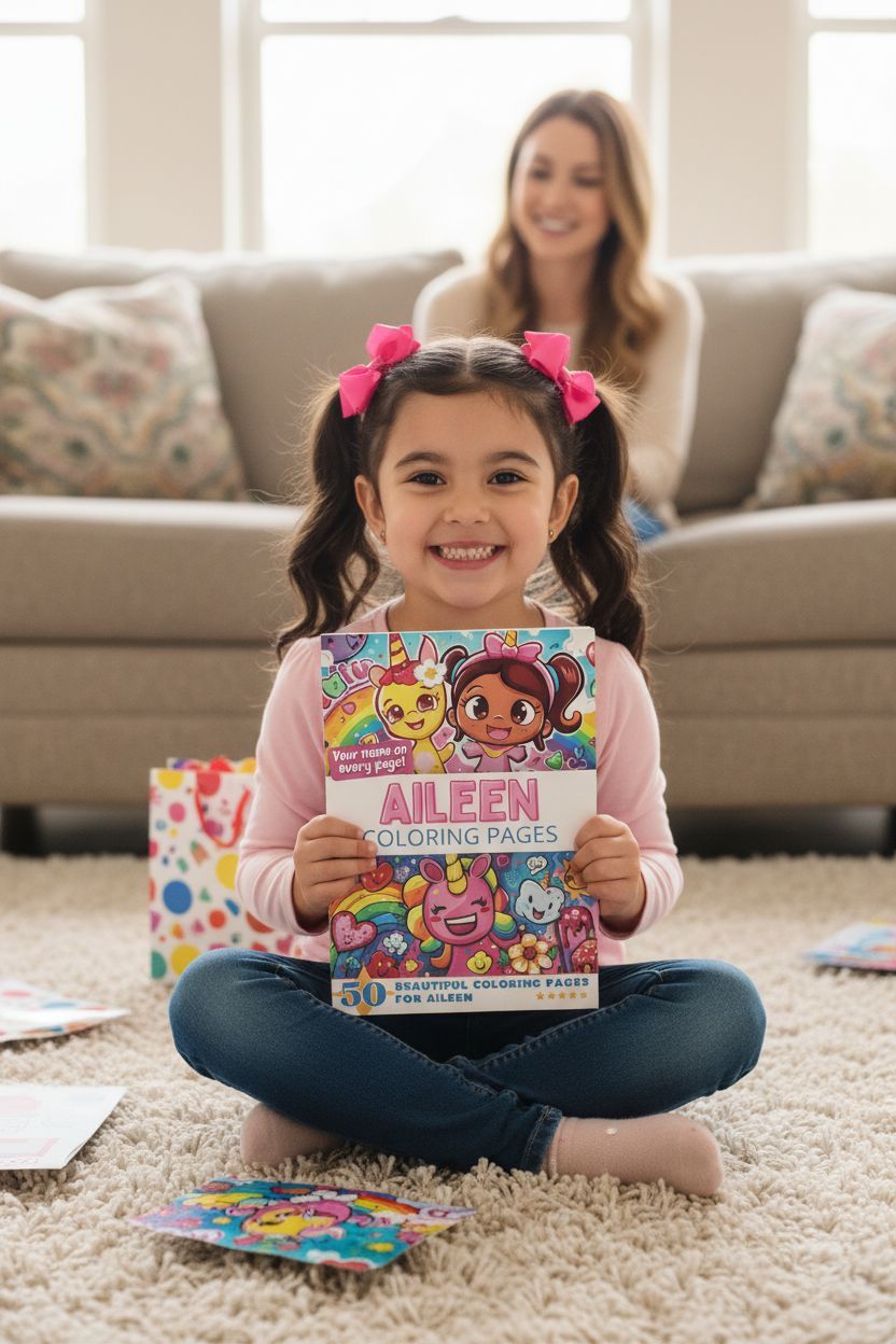 Aileen coloring book in use