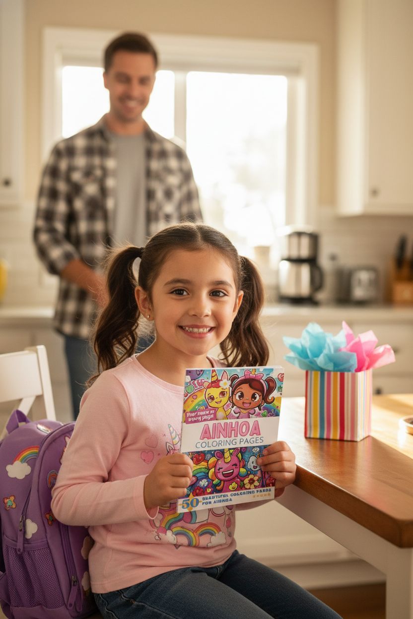 Ainhoa coloring book in use