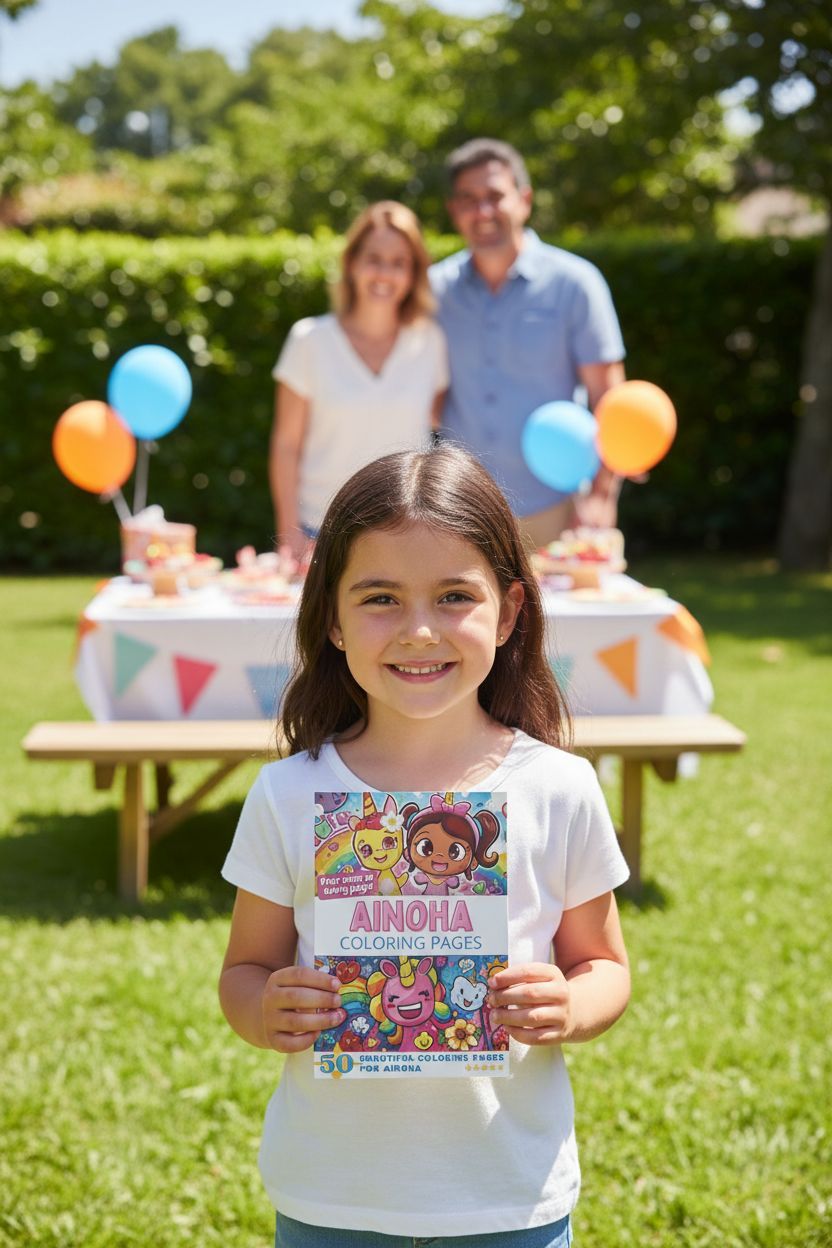 Ainoha coloring book in use