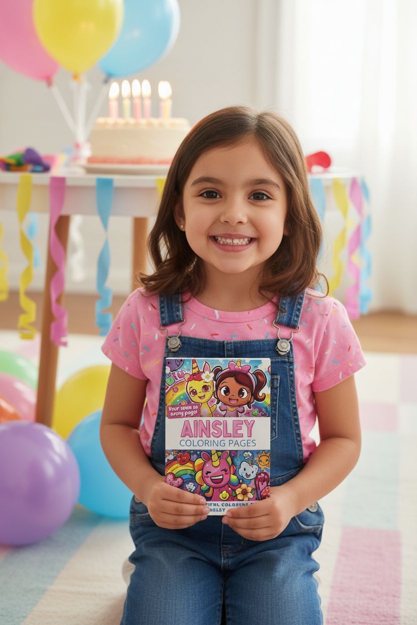 Ainsley coloring book in use