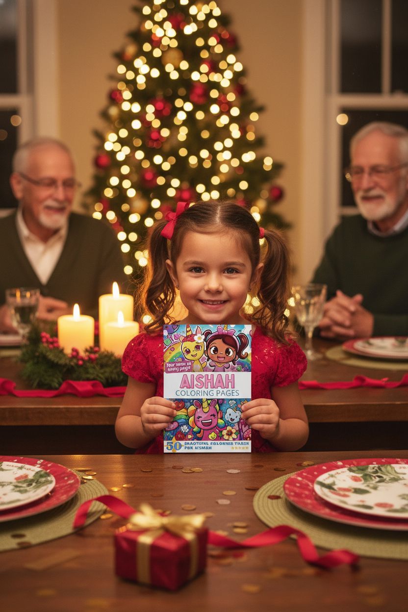 Aishah Christmas coloring pages gift