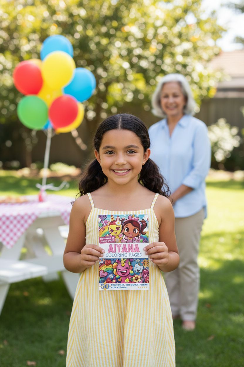 Aiyana coloring book in use