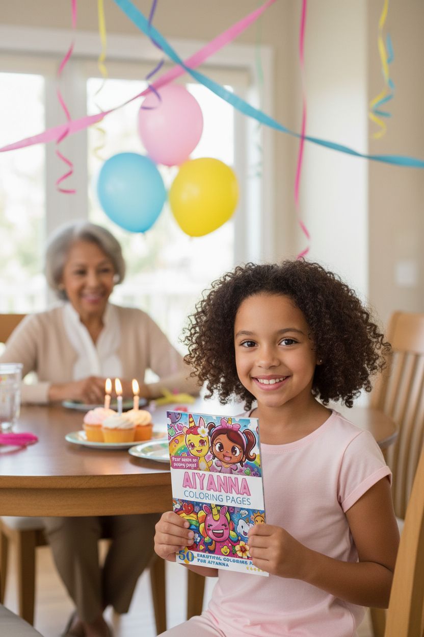 Aiyanna coloring book in use