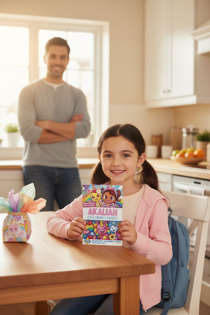 Akaliah coloring book in use