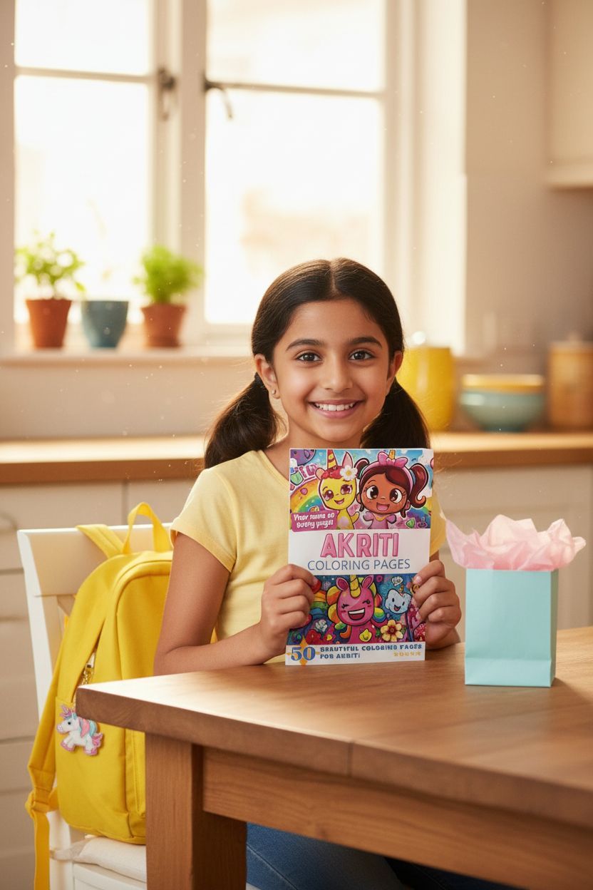 Akriti coloring book in use