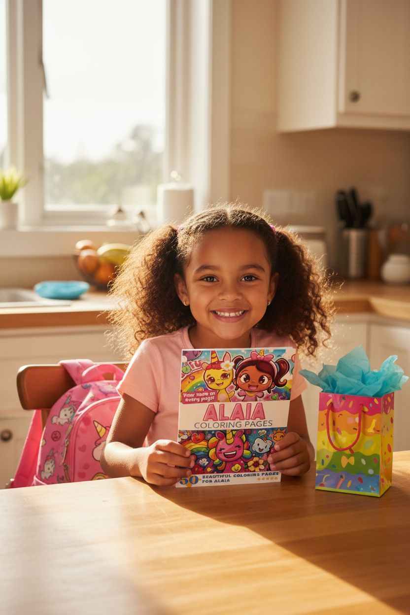 Alaia coloring book in use