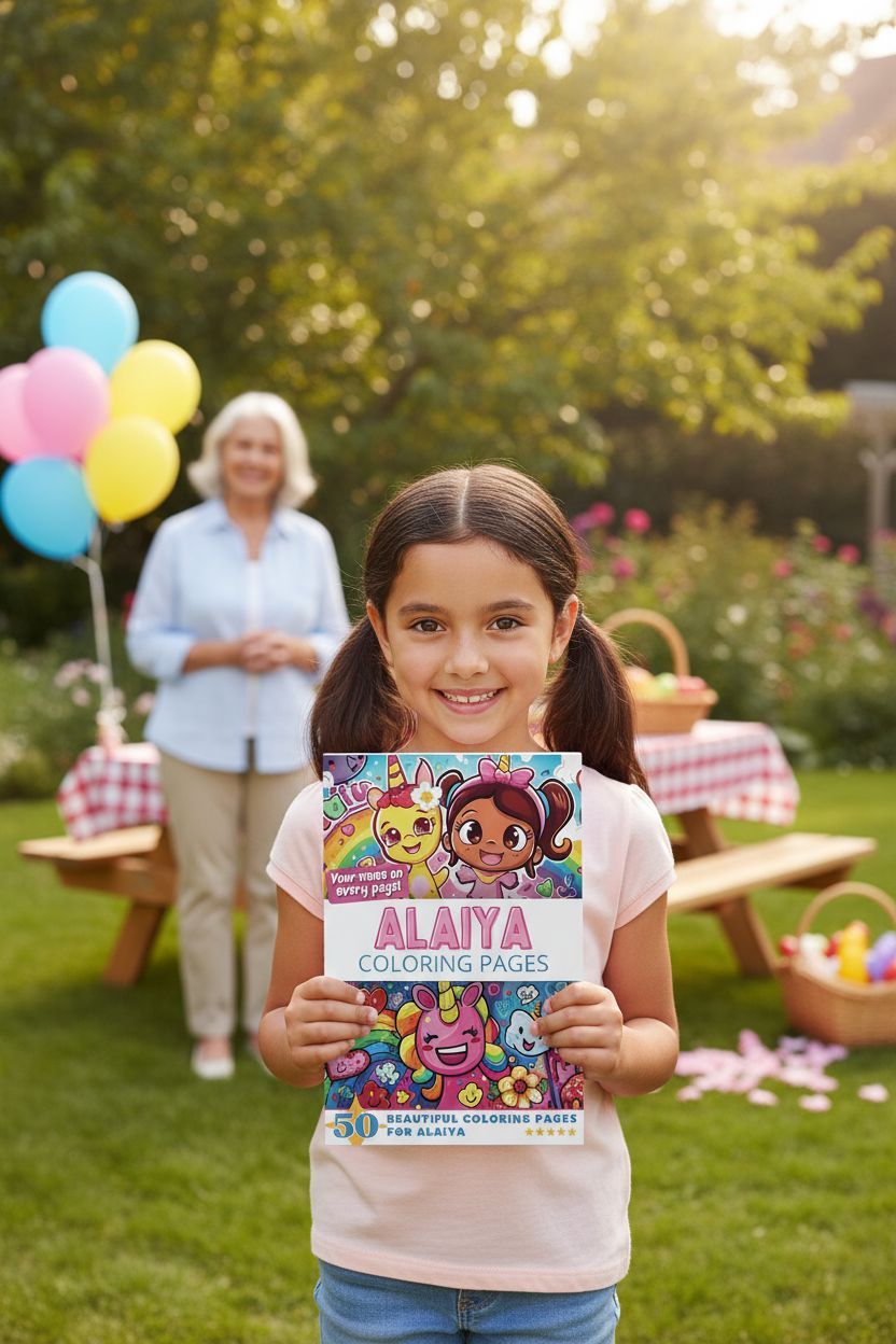 Alaiya coloring book in use