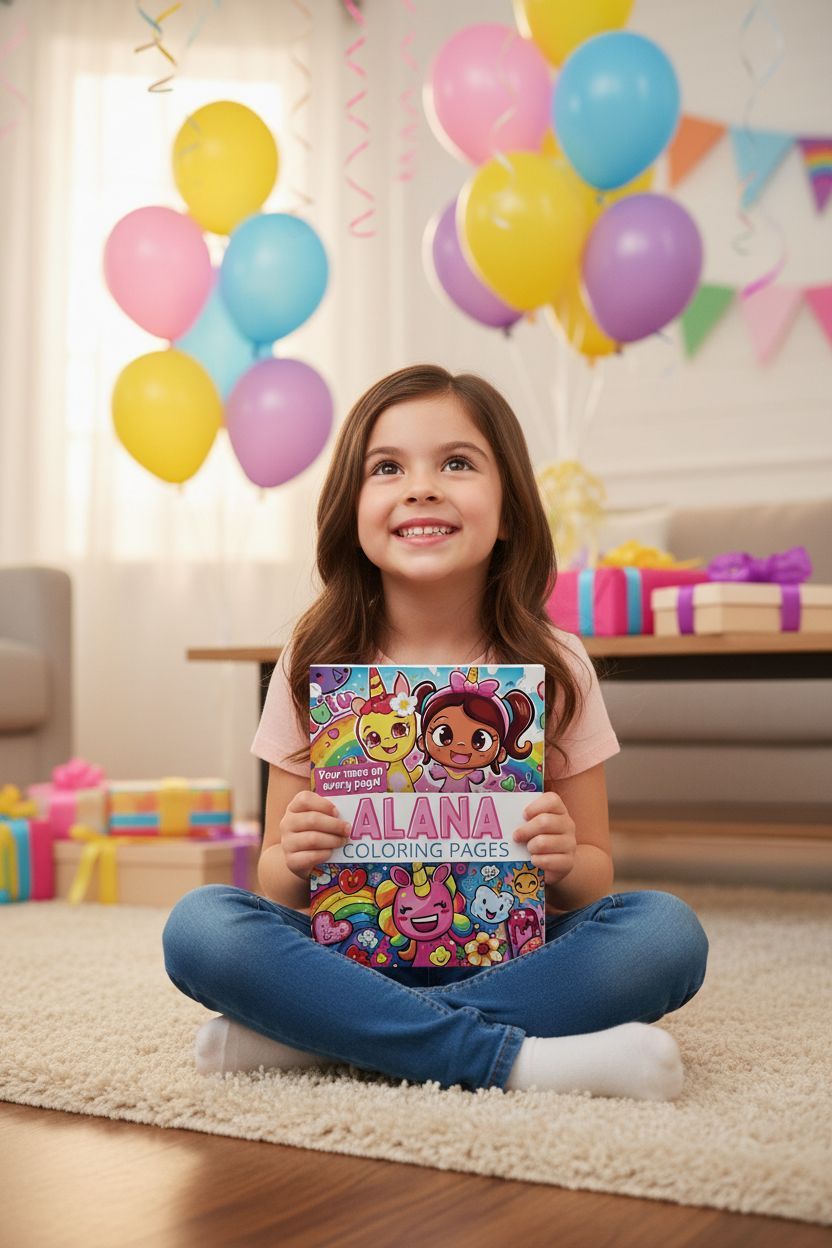 Alana coloring book in use