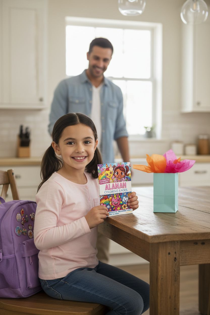 Alanah coloring book in use