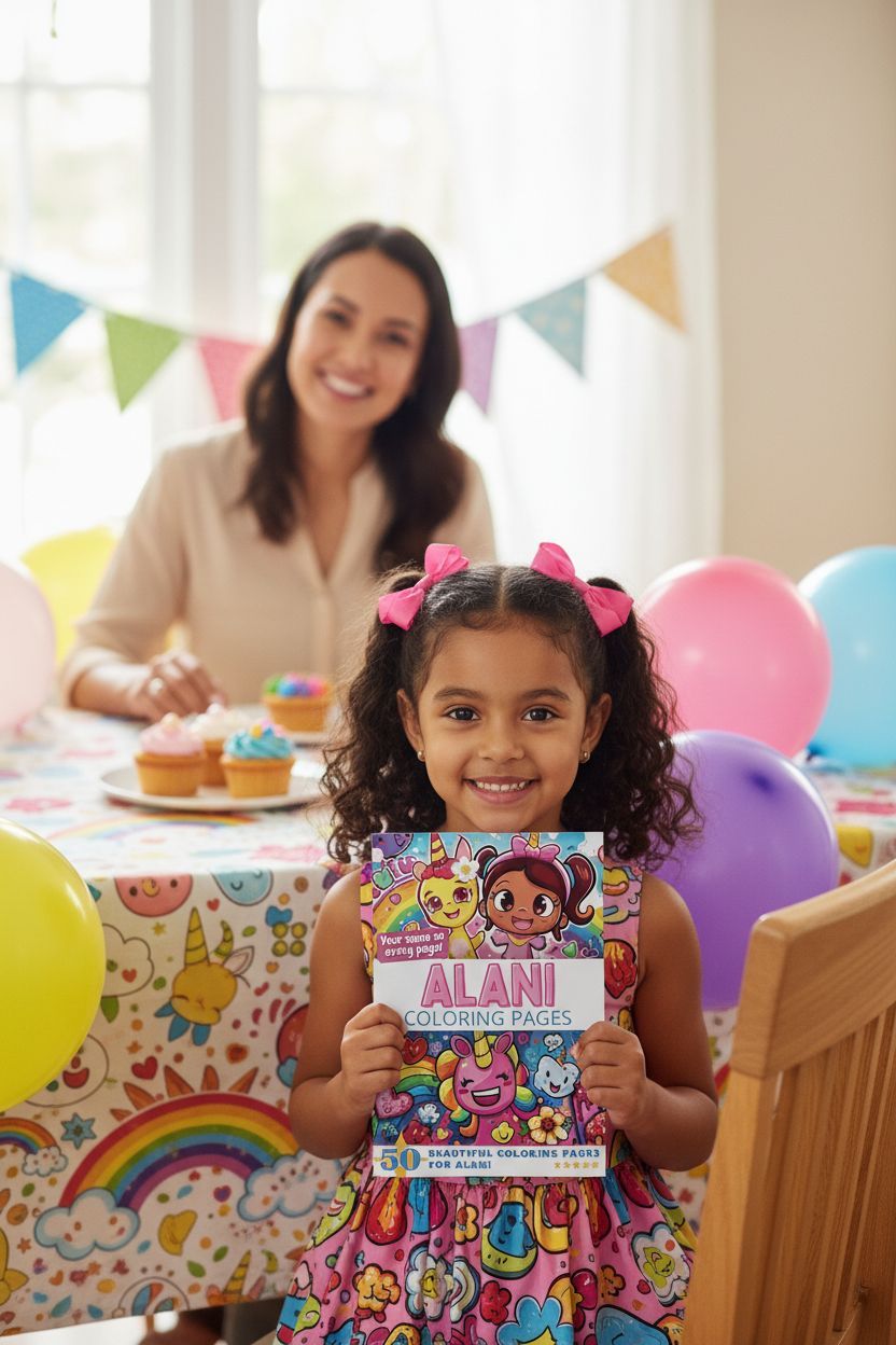 Alani coloring book in use