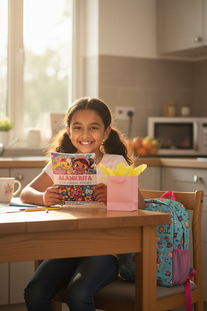 Alankrita coloring book in use